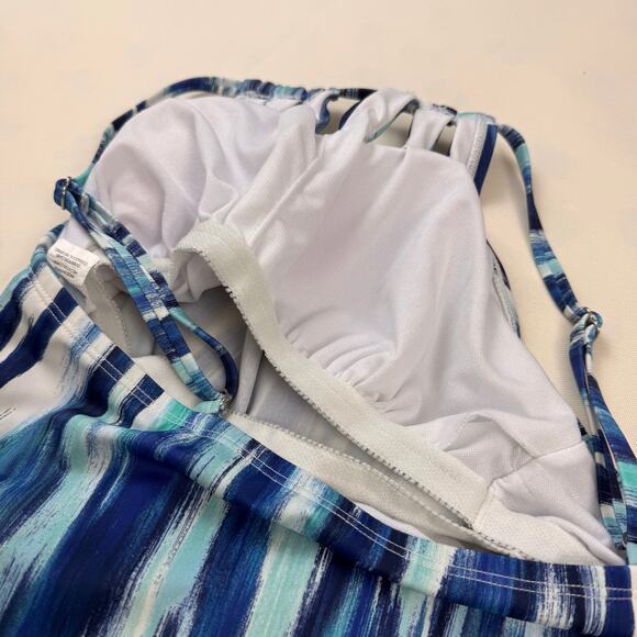 Ocean Avenue Swimwear Blue Turquoise Tankini Top - Picture 13 of 16